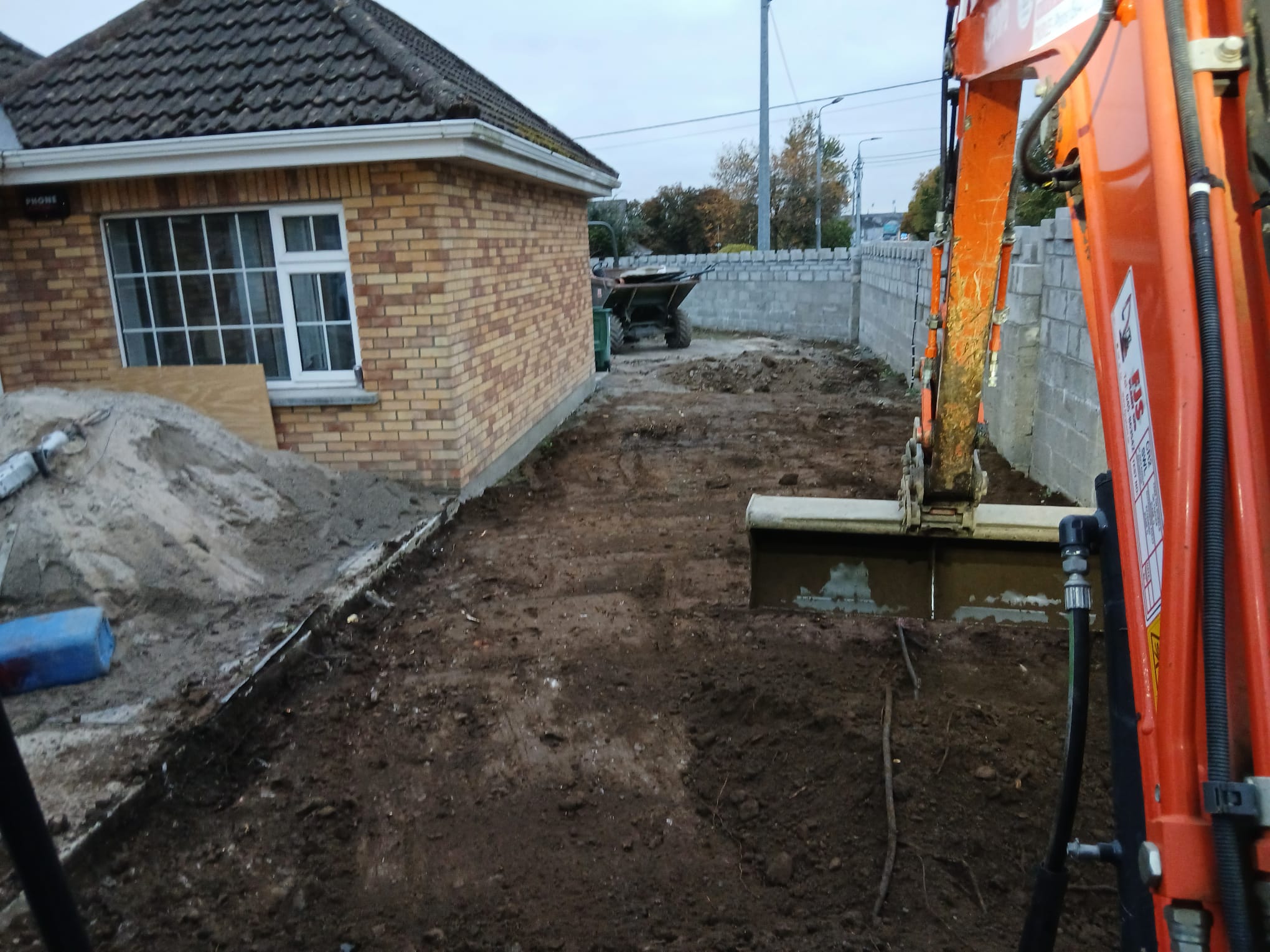 Patio sub-base groundworks preparation in Tipperary